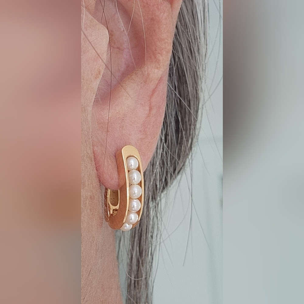 Solid Not Hollow 14kt Pearl Pink Gold Earrings